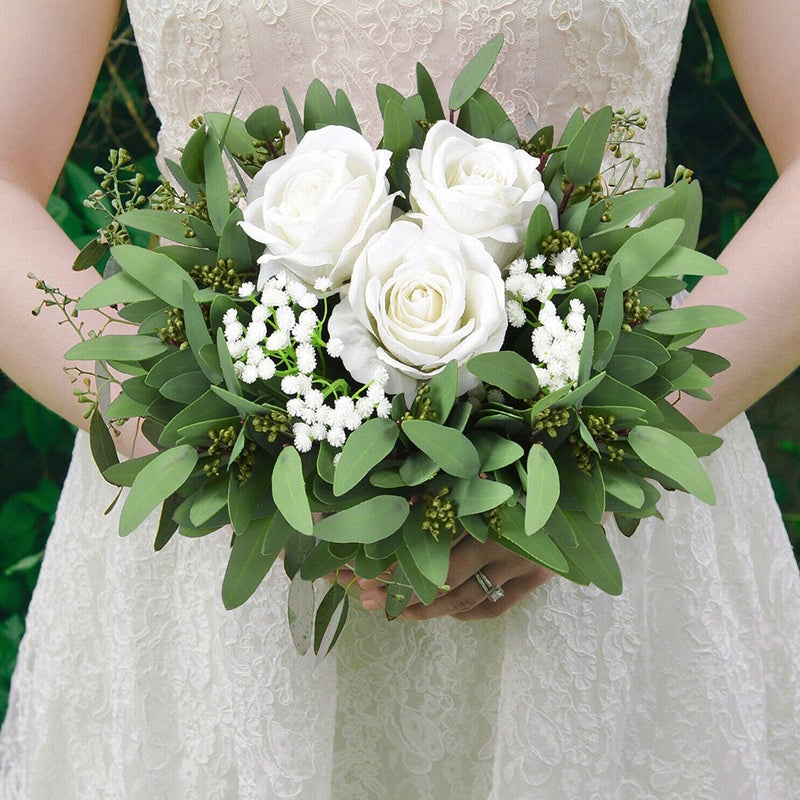 GREENTIME 8 Pack Faux Eucalyptus Stems with Seeds 13 Inches Artificial Seeded Leaves Branches Greenery Stems for Bridal Wedding Bouquet Vase Table Centerpiece Decor - Image 3